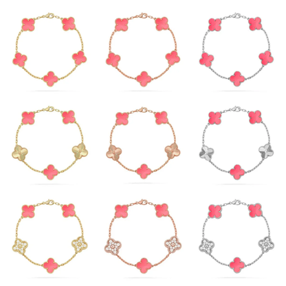 [LUXORA] CLOVER 5 MOTIFS  PINK MOP BRACELET COLLECTION