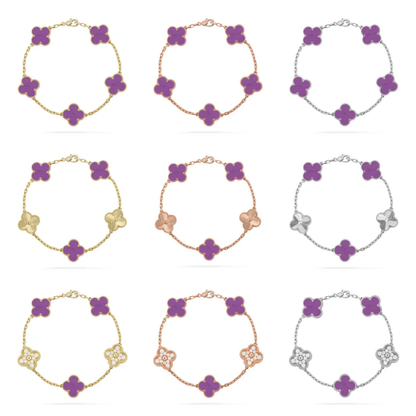 [LUXORA] CLOVER 5 MOTIF VIOLET BRACELET COLLECTION