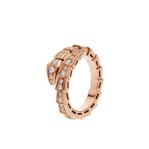 [LUXORA]SERPENTI RING PINK GOLD DIAMOND PAVED 4MM