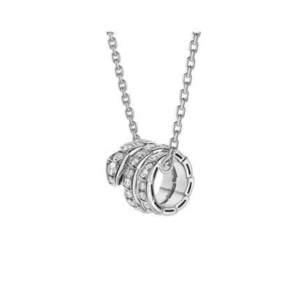 [LUXORA]SERPENTI  NECKLACE DOUBLE RING DIAMOND