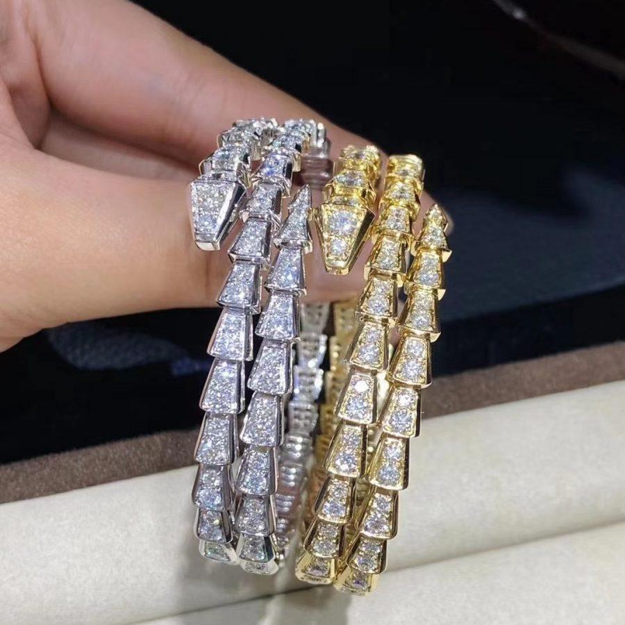 [LUXORA]SERPENTI BRACELET GOLD DIAMOND DOUBLE ROW