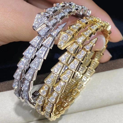 [LUXORA]SERPENTI BRACELET GOLD DIAMOND DOUBLE ROW