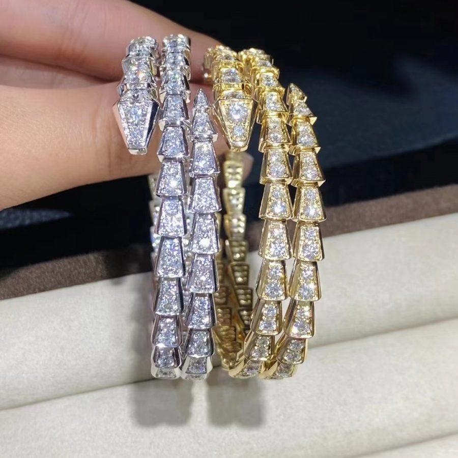 [LUXORA]SERPENTI BRACELET GOLD DIAMOND DOUBLE ROW