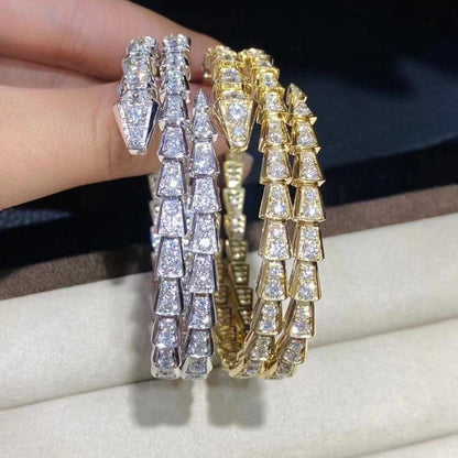 [LUXORA]SERPENTI BRACELET GOLD DIAMOND DOUBLE ROW