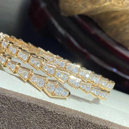[LUXORA]SERPENTI BRACELET GOLD DIAMOND DOUBLE ROW