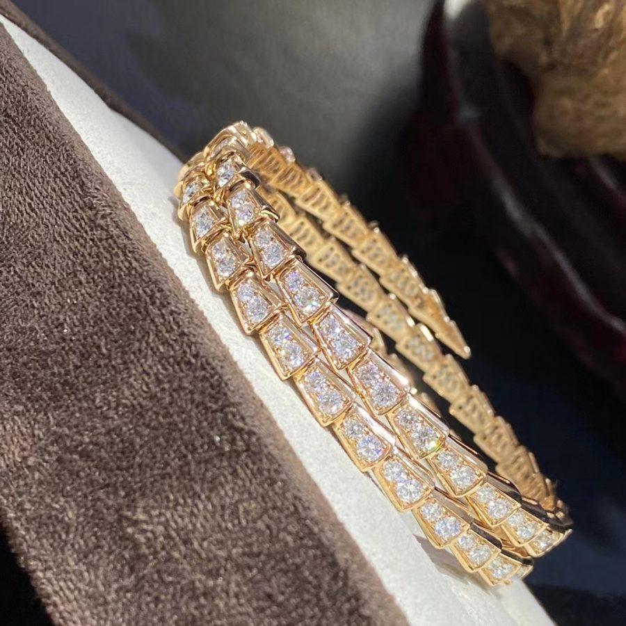 [LUXORA]SERPENTI BRACELET GOLD DIAMOND DOUBLE ROW