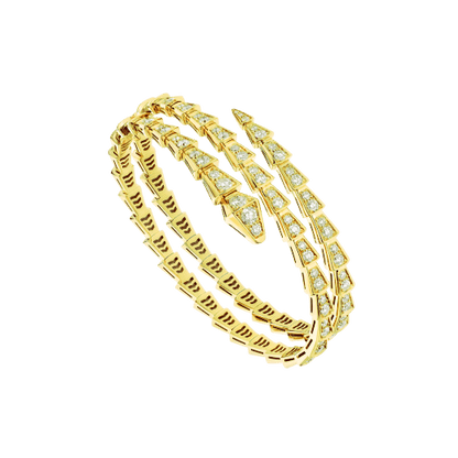 [LUXORA]SERPENTI BRACELET GOLD DIAMOND DOUBLE ROW