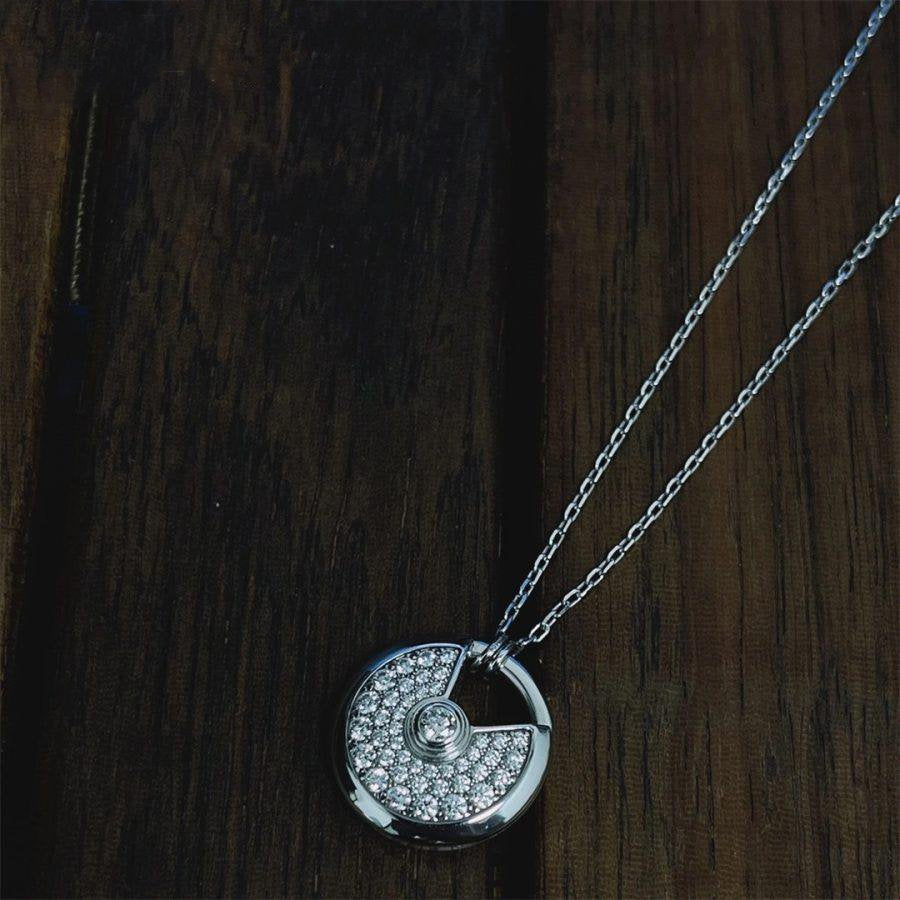 [LUXORA]AMULETTE SILVER FULL DIAMOND NECKLACE