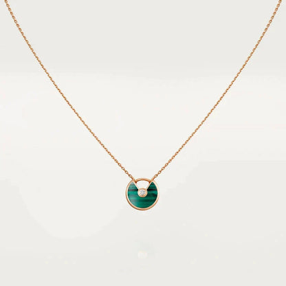 [LUXORA]AMULETTE ROSE GOLD MALACHITE NECKLACE