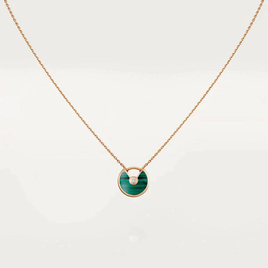 [LUXORA]AMULETTE ROSE GOLD MALACHITE NECKLACE