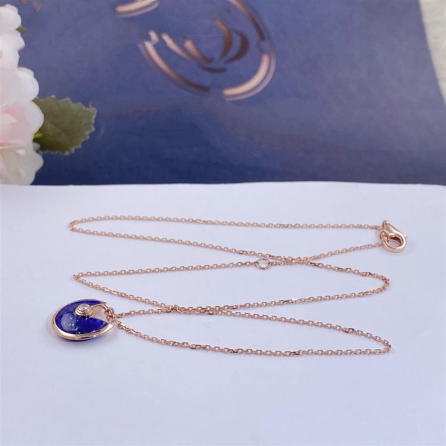 [LUXORA]AMULETTE ROSE GOLD AGATE NECKLACE