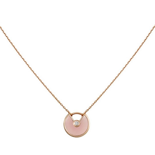 [LUXORA]AMULETTE ROSE GOLD PINK MOP NECKLACE