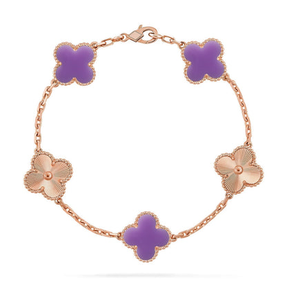 [LUXORA]CLOVER 5 MOTIF LIGHT PURPLE BRACELET COLLECTION
