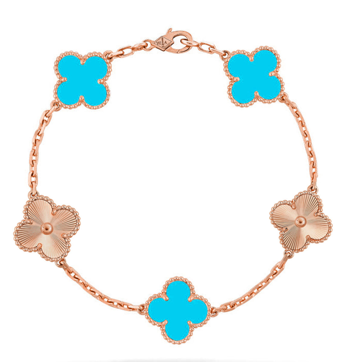 [LUXORA] CLOVER 5 MOTIF TURQUOISE BRACELET COLLECTION