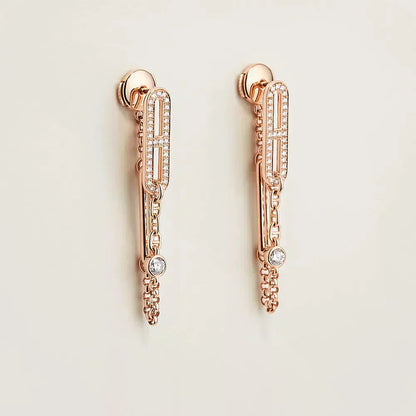 [LUXORA]CHAINE CHAOS DIAMOND DROP EARRINGS