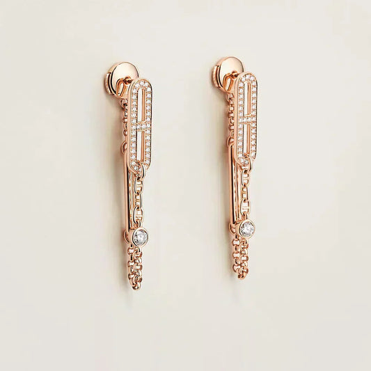 [LUXORA]CHAINE CHAOS DIAMOND DROP EARRINGS