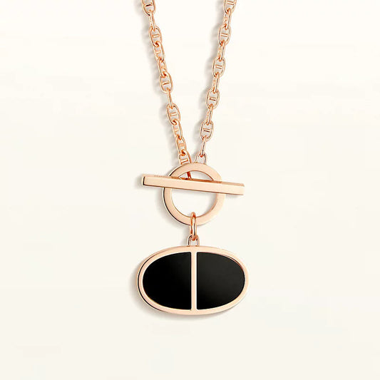 [LUXORA]CHAINE VERSO BLACK CERAMIC NECKLACE