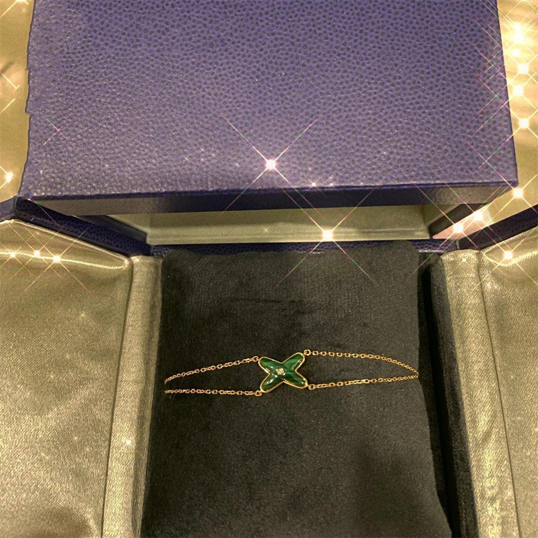 [LUXORA]JEUX BRACELET MALACHITE PINK GOLD 1 DIAMOND