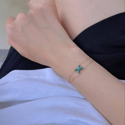 [LUXORA]JEUX BRACELET MALACHITE PINK GOLD 1 DIAMOND