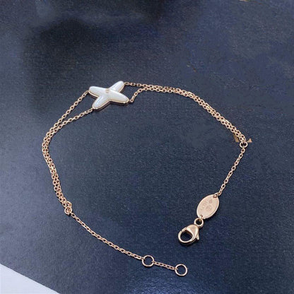 [LUXORA]JEUX BRACELET WHITE MOP PINK GOLD 1 DIAMOND