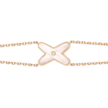 [LUXORA]JEUX BRACELET WHITE MOP PINK GOLD 1 DIAMOND