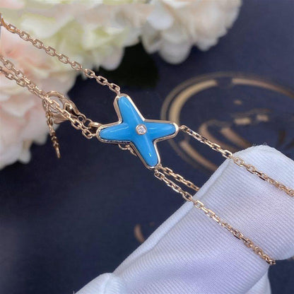 [LUXORA]JEUX BRACELET TURQUOISE PINK GOLD 1 DIAMOND