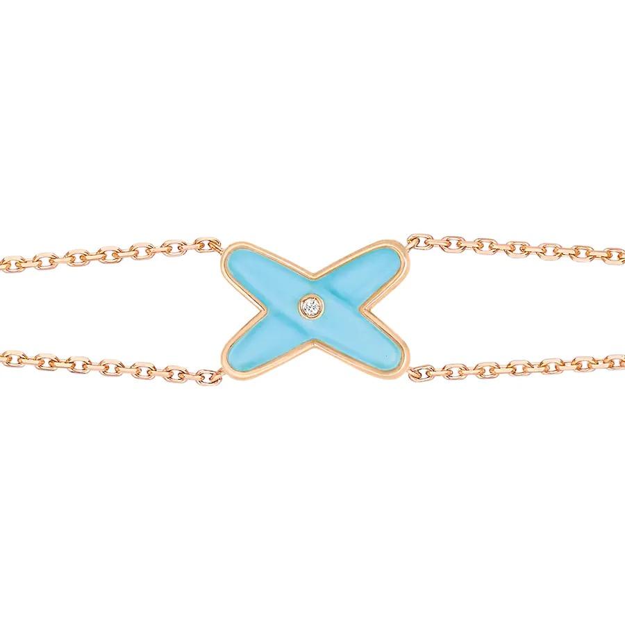 [LUXORA]JEUX BRACELET TURQUOISE PINK GOLD 1 DIAMOND