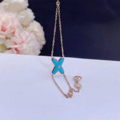 [LUXORA]JEUX BRACELET TURQUOISE PINK GOLD 1 DIAMOND