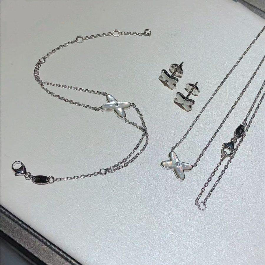 [LUXORA]JEUX BRACELET WHITE MOP SILVER 1 DIAMOND