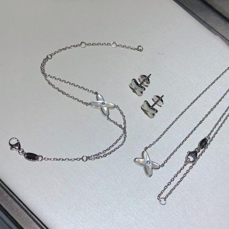 [LUXORA]JEUX BRACELET WHITE MOP SILVER 1 DIAMOND