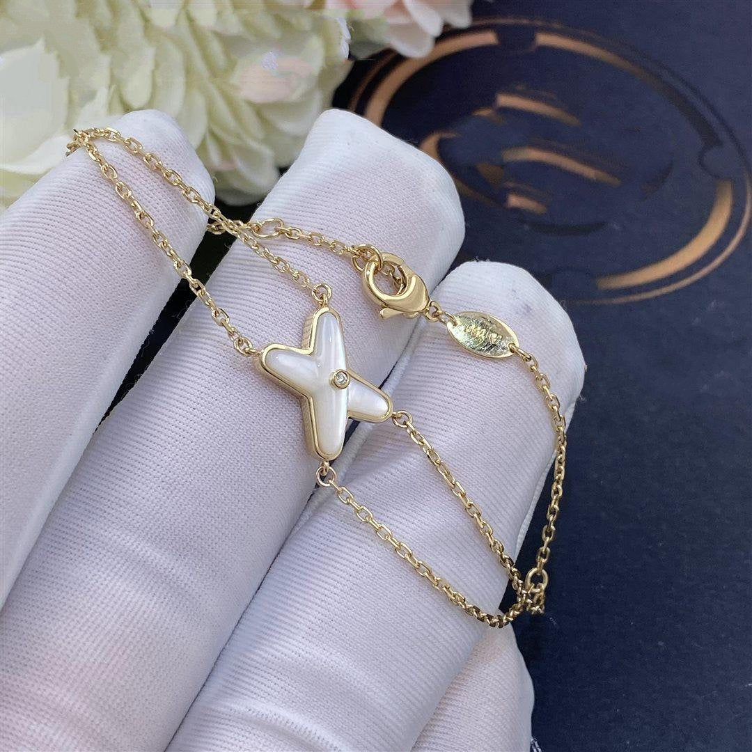 [LUXORA]JEUX BRACELET WHITE MOP GOLD 1 DIAMOND