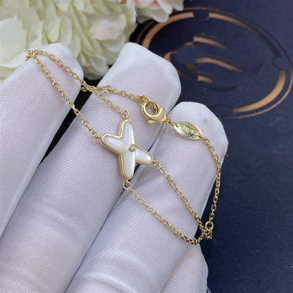 [LUXORA]JEUX BRACELET WHITE MOP GOLD 1 DIAMOND
