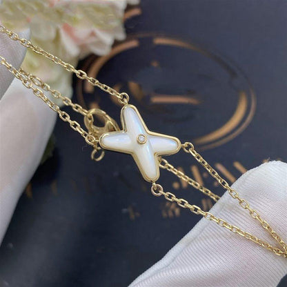 [LUXORA]JEUX BRACELET WHITE MOP GOLD 1 DIAMOND