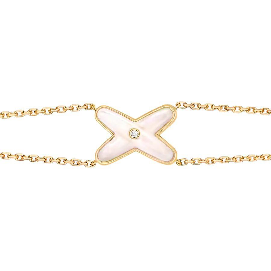 [LUXORA]JEUX BRACELET WHITE MOP GOLD 1 DIAMOND