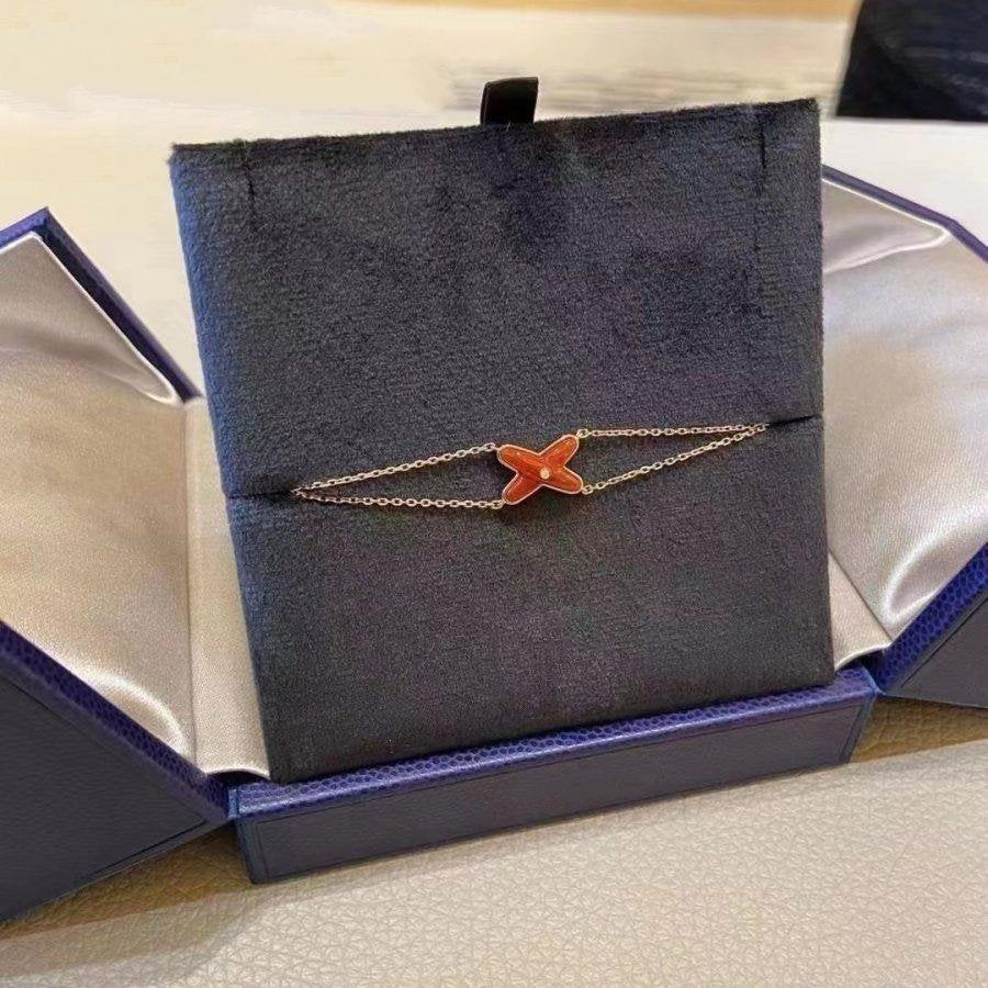 [LUXORA]JEUX BRACELET CARNELIAN PINK GOLD 1 DIAMOND