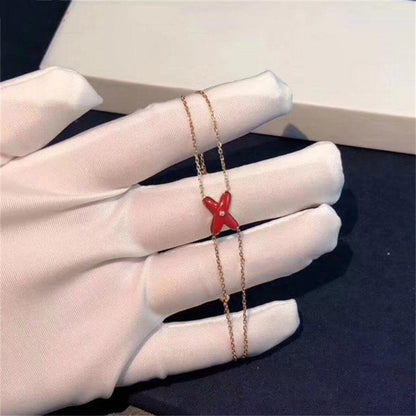 [LUXORA]JEUX BRACELET CARNELIAN PINK GOLD 1 DIAMOND