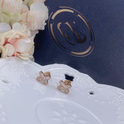 [LUXORA]JEUX DE PINK GOLD DIAMOND EARRINGS