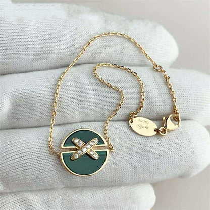 [LUXORA]JEUX DE BRACELET MALACHITE PINK GOLD DIAMONDS