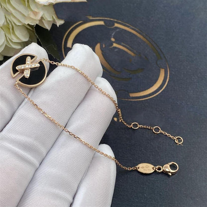[LUXORA]JEUX DE BRACELET ONYX PINK GOLD DIAMOND