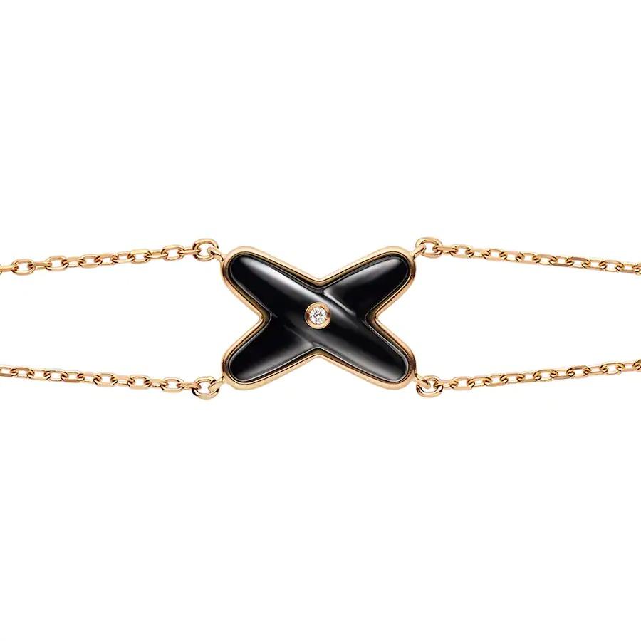 [LUXORA]JEUX BRACELET ONYX PINK GOLD 1 DIAMOND