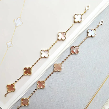 [LUXORA] CLOVER 5 MOTIFS  PINK MOP BRACELET COLLECTION