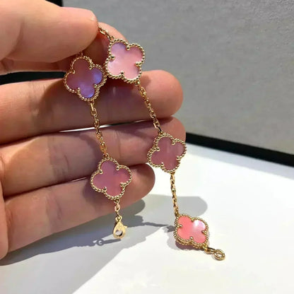 [LUXORA] CLOVER 5 MOTIFS  PINK MOP BRACELET COLLECTION