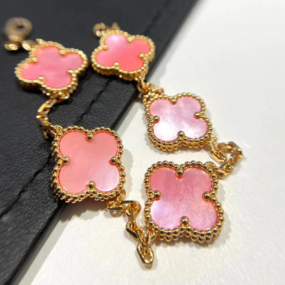 [LUXORA] CLOVER 5 MOTIFS  PINK MOP BRACELET COLLECTION