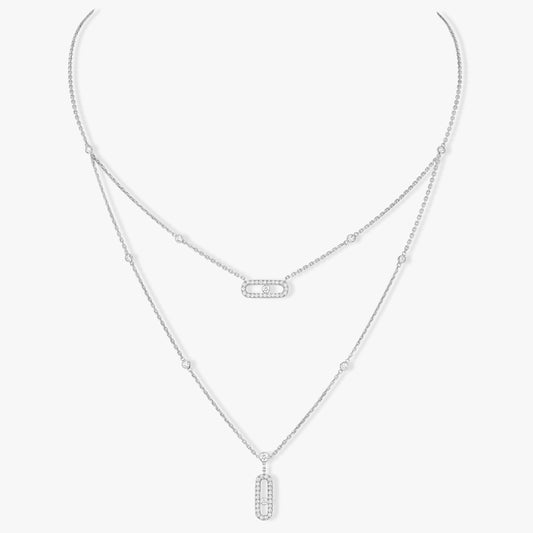 [LUXORA]MOVE 2 ROW DIAMOND NECKLACE