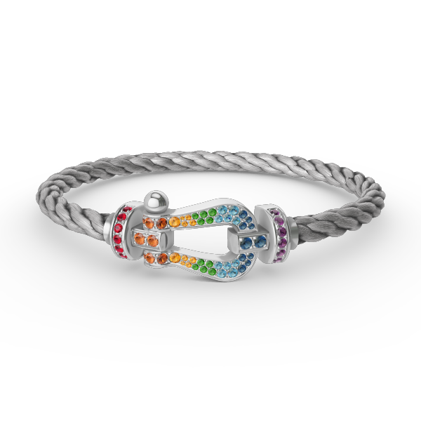 [LUXORA]FORC LARGE HORSESHOE  COLORED DIAMOND BRACELET SILVER