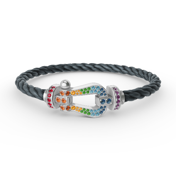 [LUXORA]FORC LARGE HORSESHOE  COLORED DIAMOND BRACELET SILVER