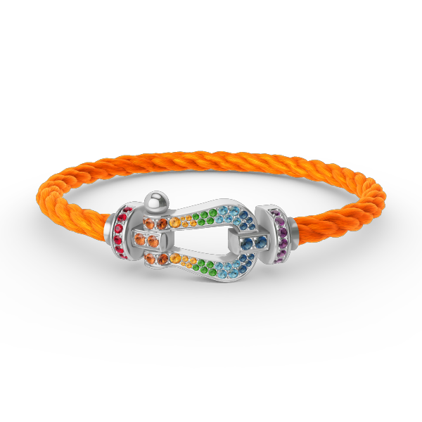 [LUXORA]FORC LARGE HORSESHOE  COLORED DIAMOND BRACELET SILVER