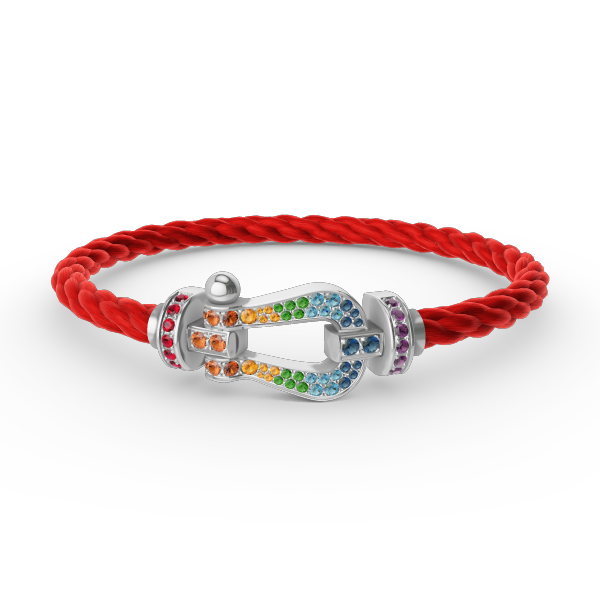 [LUXORA]FORC LARGE HORSESHOE  COLORED DIAMOND BRACELET SILVER