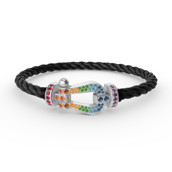 [LUXORA]FORC LARGE HORSESHOE  COLORED DIAMOND BRACELET SILVER
