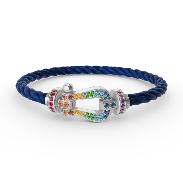 [LUXORA]FORC LARGE HORSESHOE  COLORED DIAMOND BRACELET SILVER